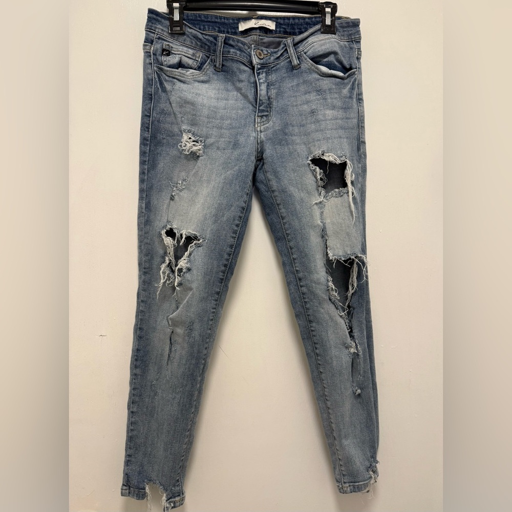 Kan Can Distressed Blue Jeans see pic